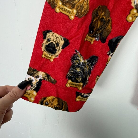 Nick & Nora Flannel Dog Breeds Milk Bone Pajama Set Red Kid's Size Large 10/12 - Picture 15 of 16